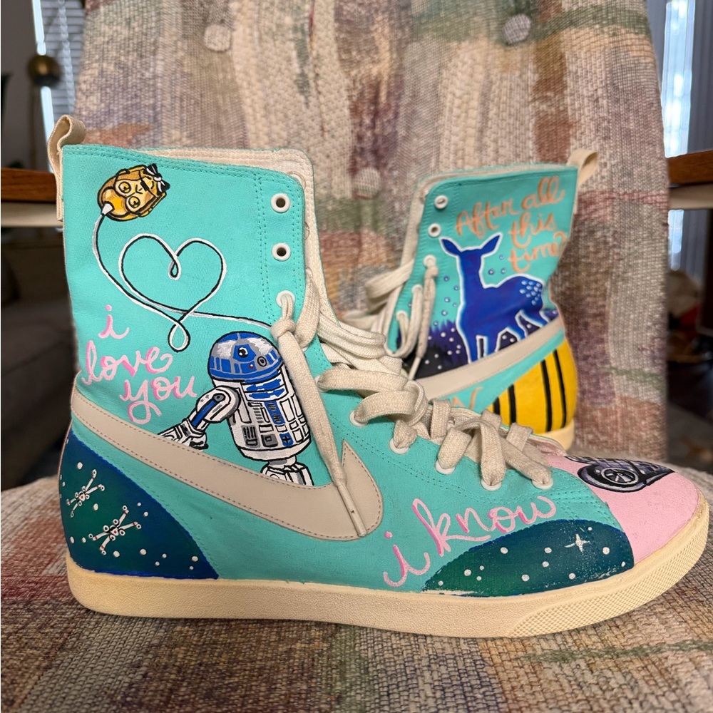 Star Wars and Harry Potter Hand-Painted High-Top Sneakers